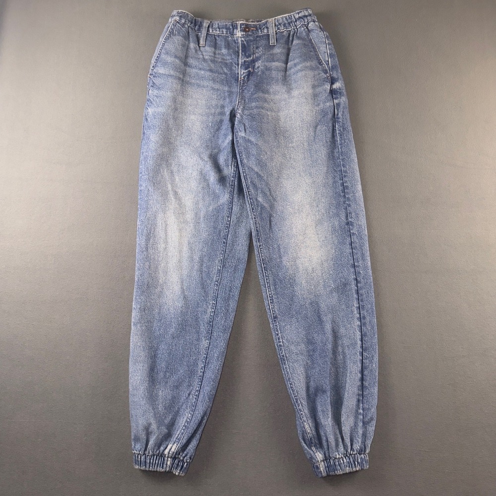 American Eagle High Waisted Denim Joggers Light Wash XXS Cotton 6485934877‎